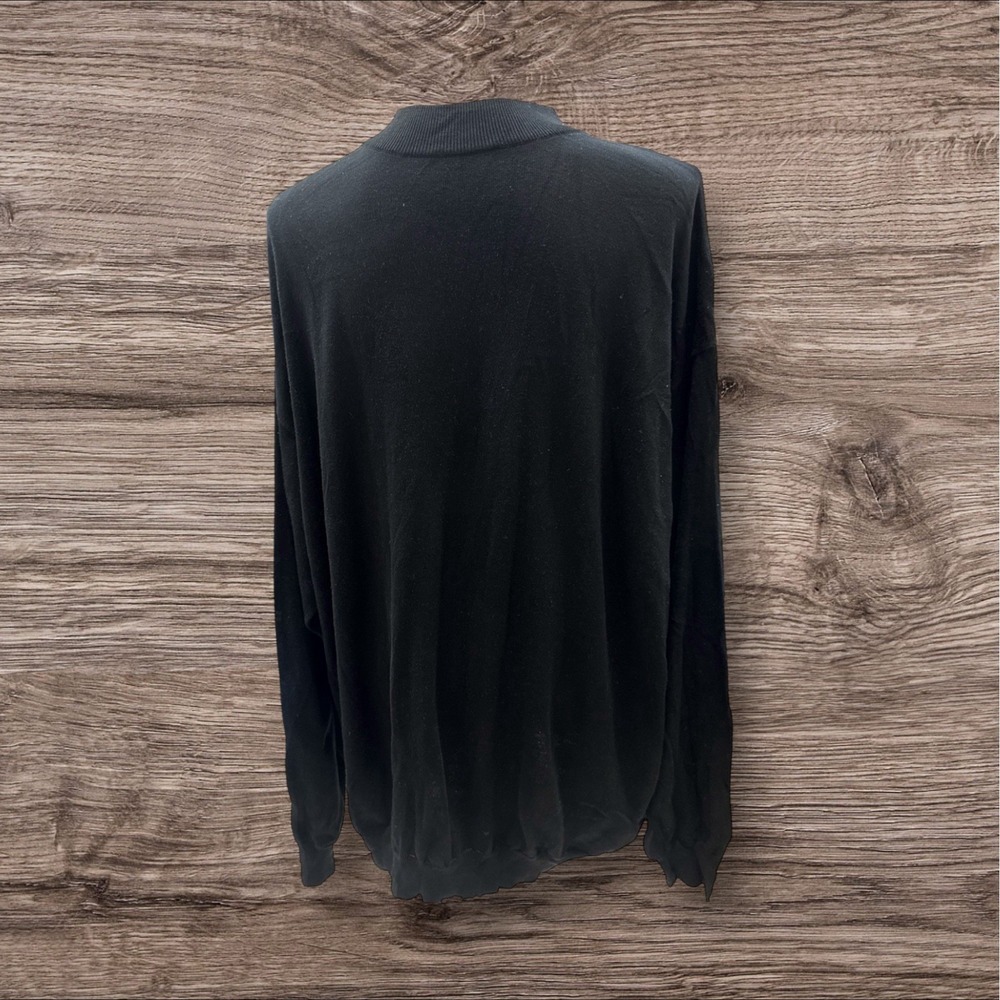 Men's Statements Big & Tall Black Mock Neck Silk Blend Sweater Size 3 XL Knit